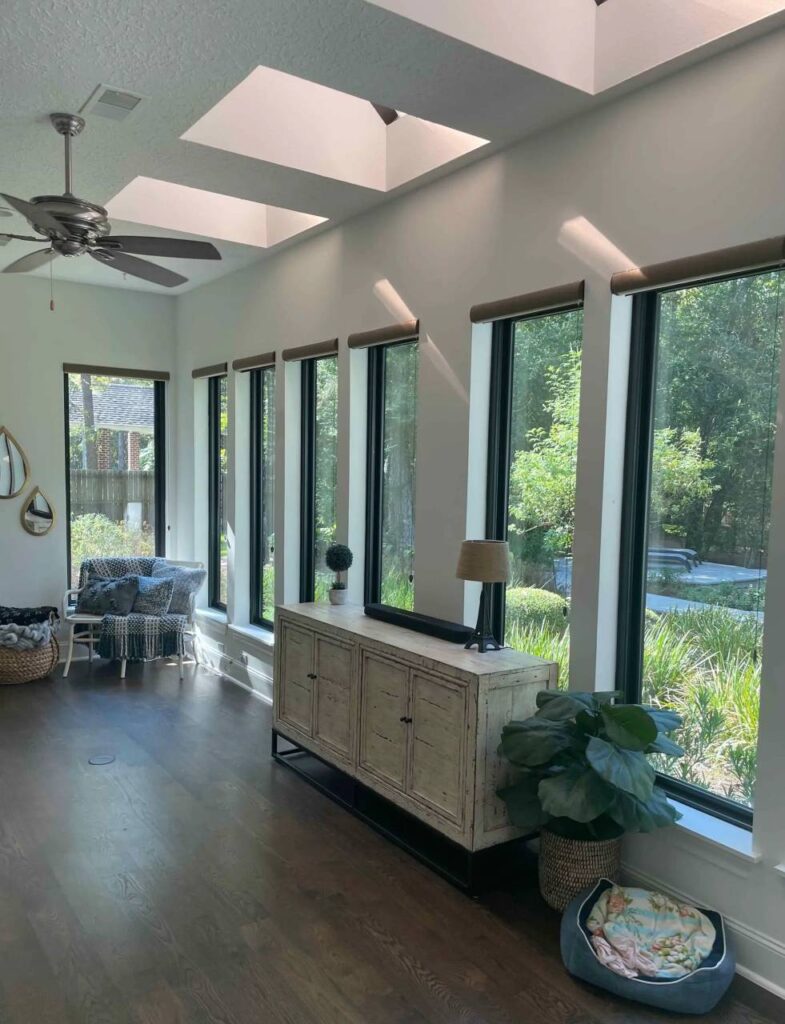 Black Andersen 100 Series window on a homes interior